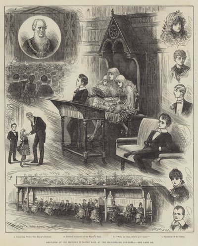 Croquis au bal des jeunes du maire à la mairie de Manchester - Henry Stephen Ludlow